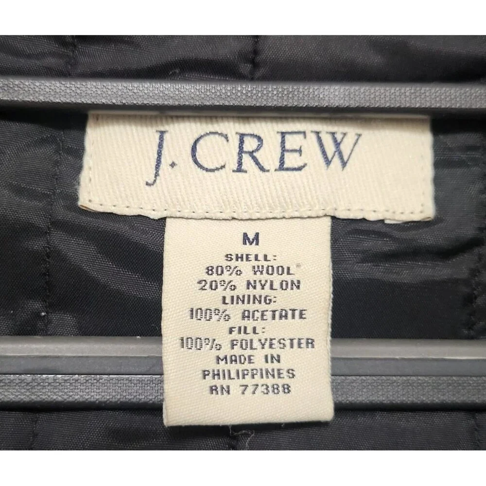 J. Crew Wool Blend Hooded Cropped Jacket Black Coat